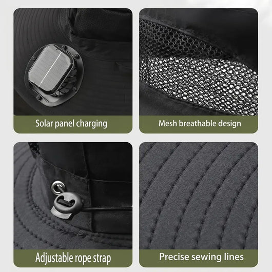2026 New Three Solar Fan Outdoor Cooling Fan Hat
