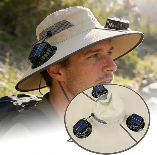 2026 New Three Solar Fan Outdoor Cooling Fan Hat